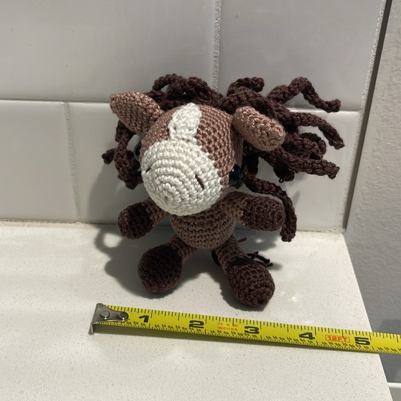 Handcrafted Small Horse Crochet Amigurumi Toy Figure Farm Decor - Picture 10 of 11